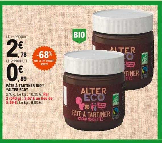 pâte à tartiner bio "alter éco"