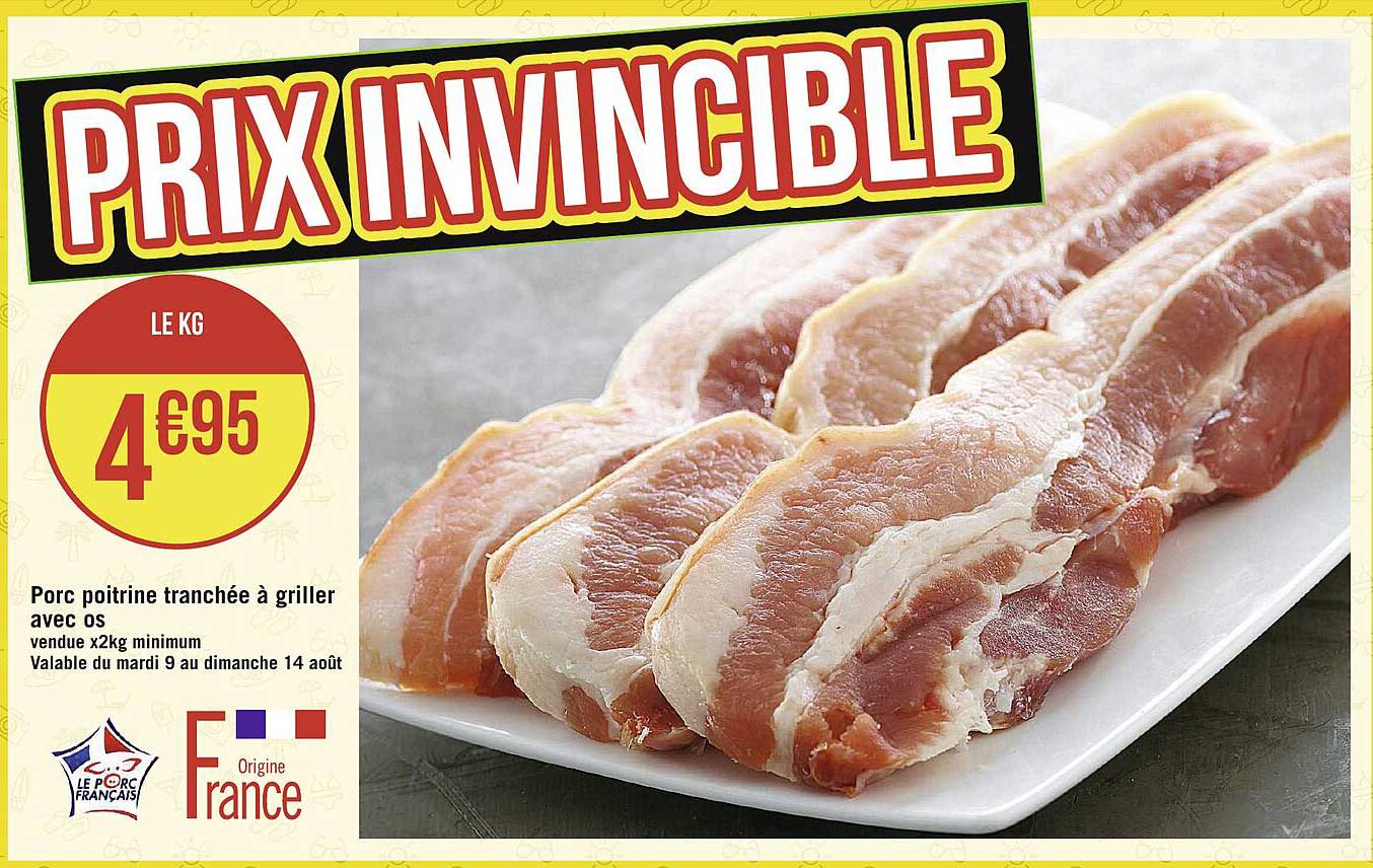 Porc Poitrine Tranchée à Griller Avec Os