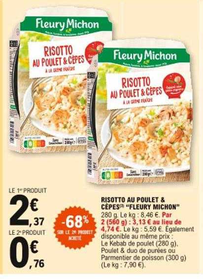 risotto au poulet & cèpes "fleury michon"