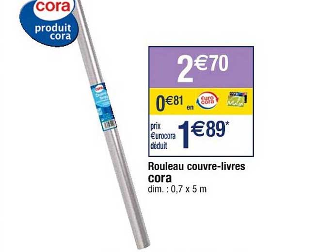 rouleau couvre-livres cora