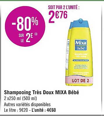 shampooing très doux mixa bébé