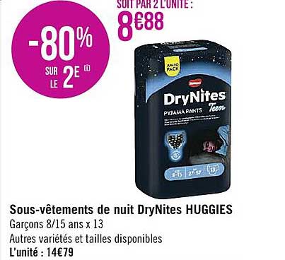 sous-vêtements de nuit dryNites huggies