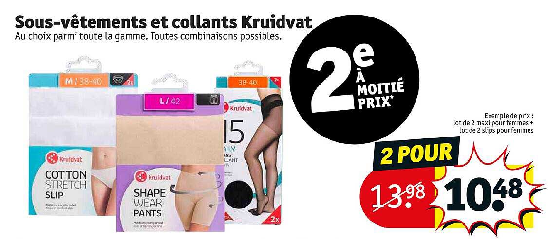 sous-vêtements et collants kruidvat