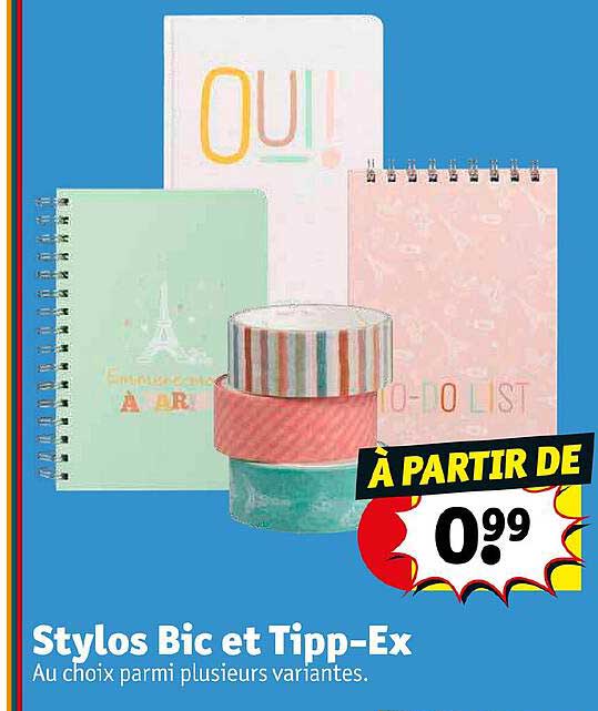 stylos bic et tipp-ex