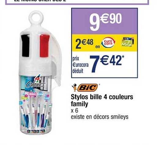 Stylos Bille 4 Couleurs Family Bic