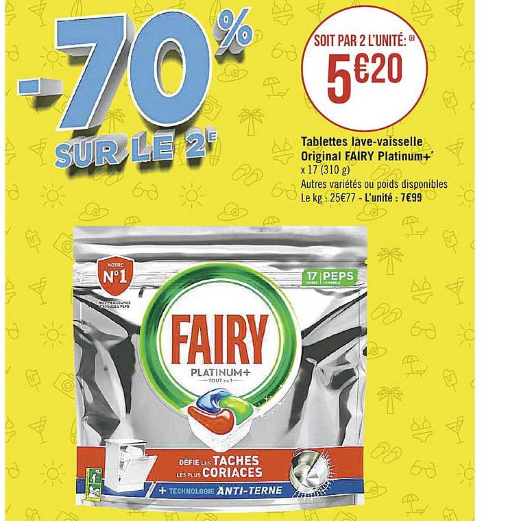 tablettes lave-vaisselle original fairy platinum+