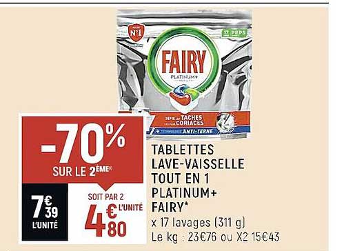 tablettes lave-vaisselle tout en 1 fairy