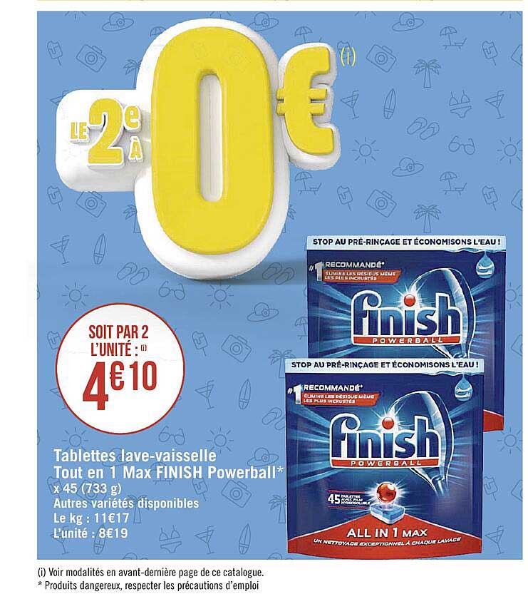 tablettes lave-vaisselle tout en 1 max finish powerball