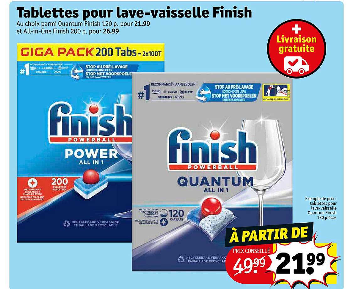 tablettes pour lave-vaisselle finish