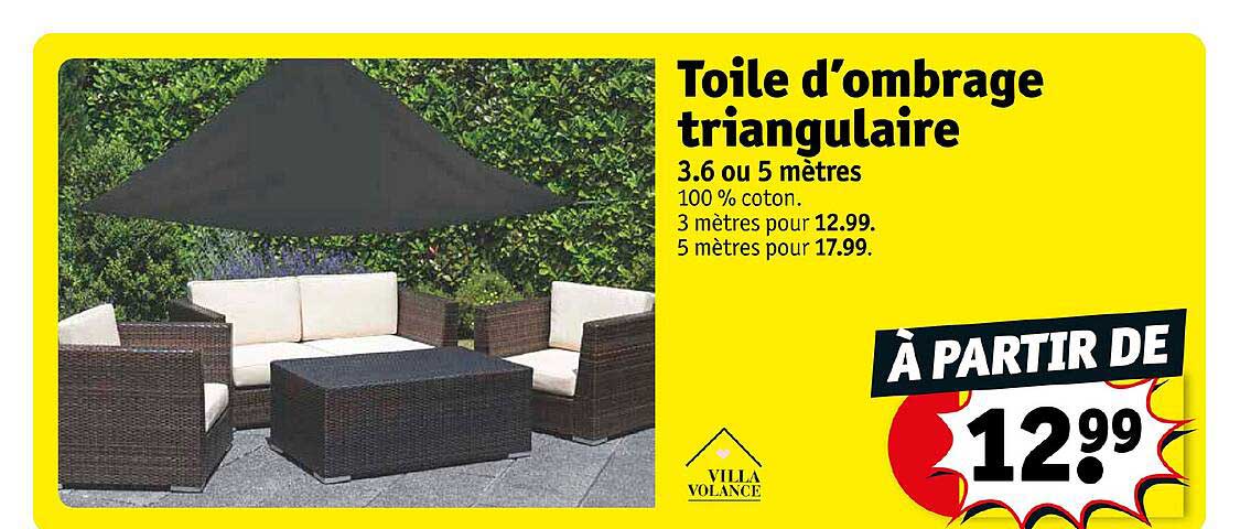 toile d'ombrage triangulaire