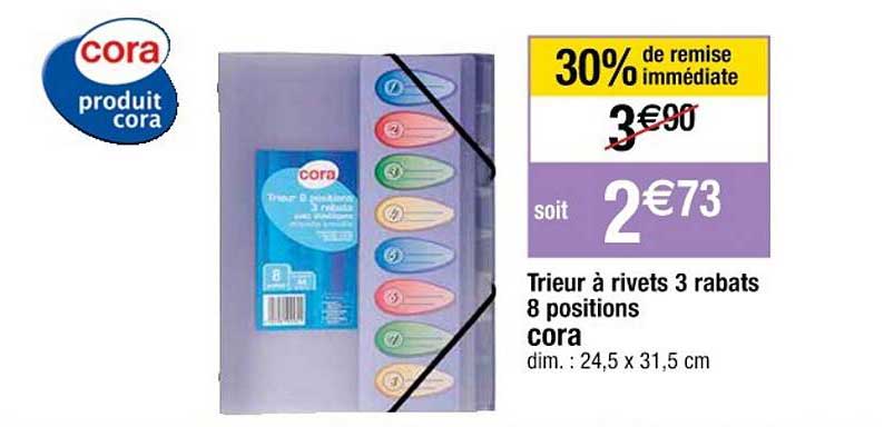 Trieur à Rivets 3 Rabats 8 Positions Cora