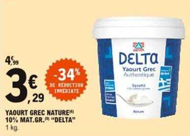 yaourt grec nature 10% mat. gr. "delta"