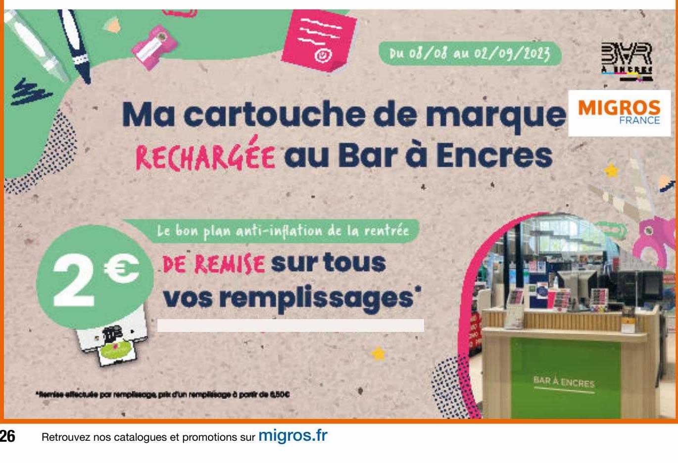 ma cartouche de marque migros france rechargée au bar à encres