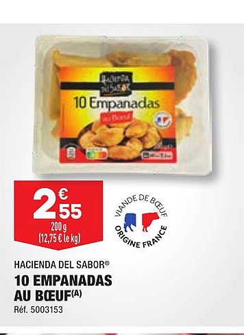 10 empanadas au bœuf hacienda del sabor