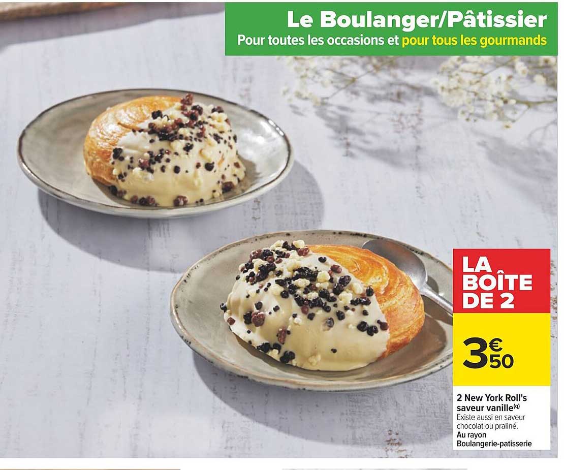 2 new york roll's saveur vanille