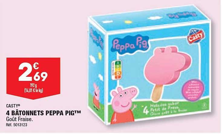 4 Bâtonnets Peppa Pig Casty