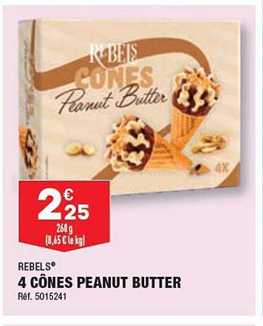 4 cônes peanut butter rebels