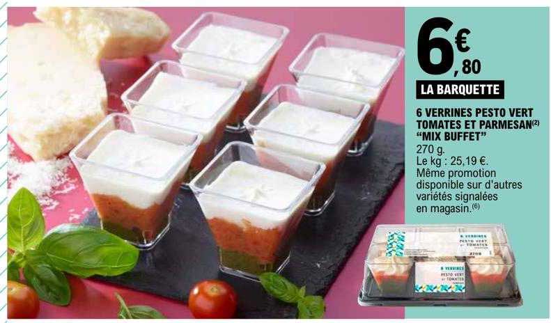 6 verrines pesto vert tomates et parmesan "mix butter"