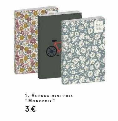 agenda mini prix "monoprix"