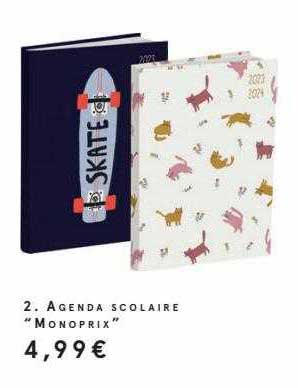 Agenda Scolaire "monoprix"