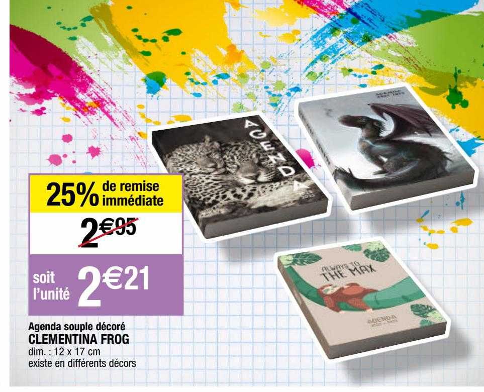 Agenda Souple Décoré Clementina Frog