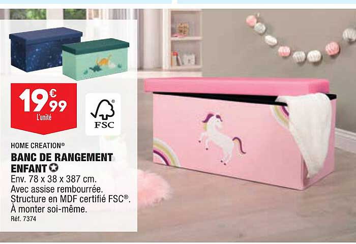 Banc De Rangement Enfant Home Création