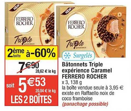 bâtonnets triple expérience caramel ferrero rocher