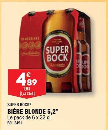 bière blonde 5,2° super bock