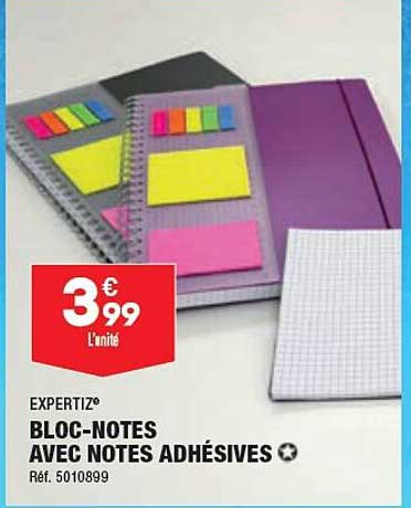 bloc-notes avec notes adhésives expertiz