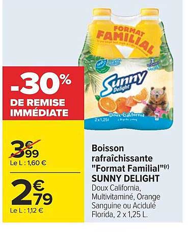 boisson rafraîchissante "format familial" sunny delight