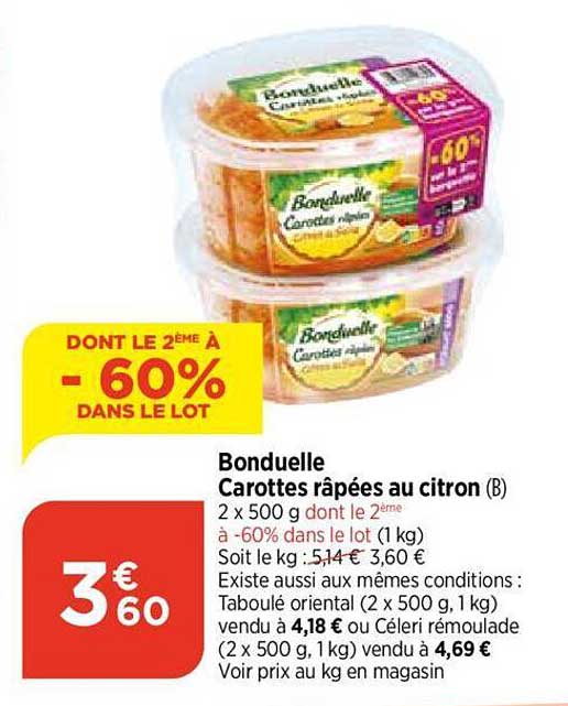Bonduelle Carottes Râpées Au Citron