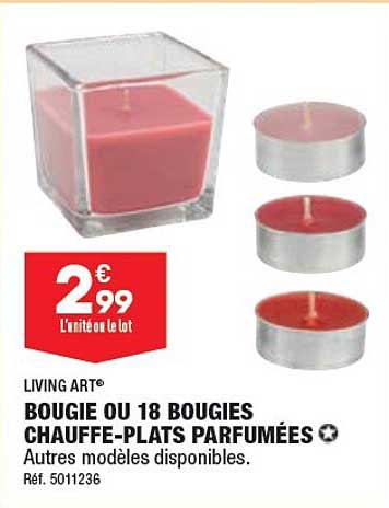 bougie ou 18 bougies chauffe-plats parfumées living art