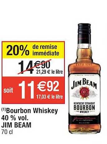 bourbon whiskey 40% vol. jim beam