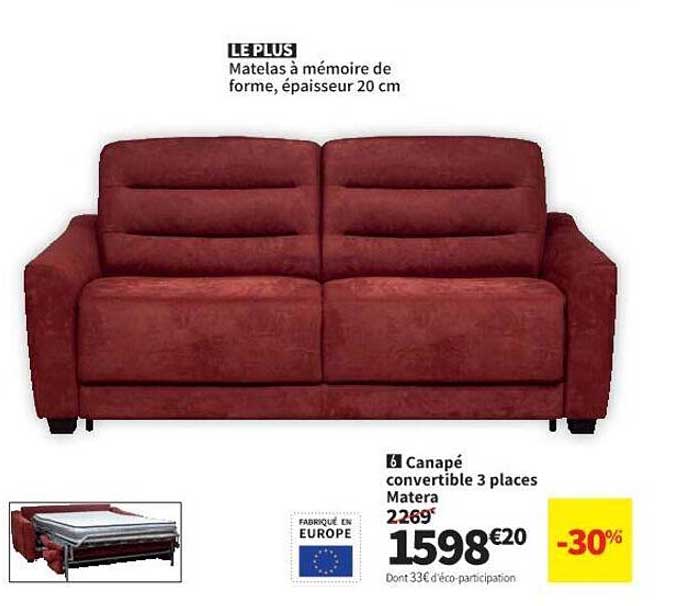 Canapé Convertible 3 Places Matera