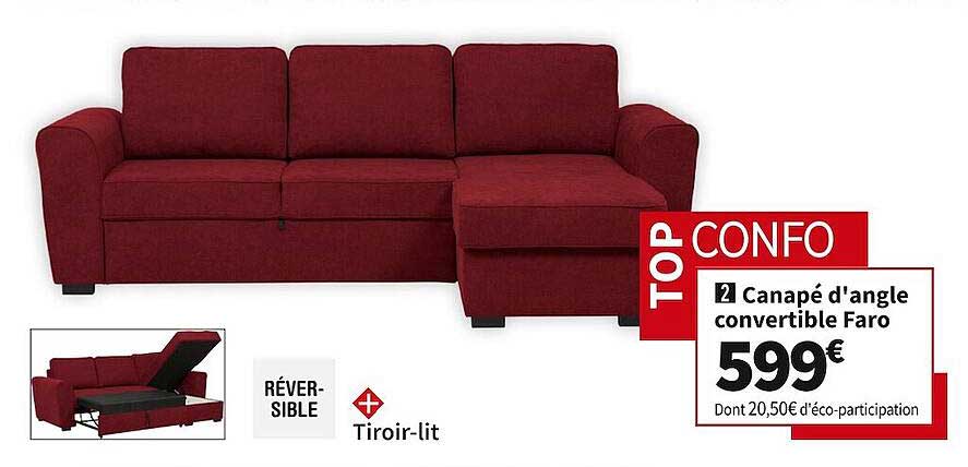 Canapé D'angle Convertible Faro