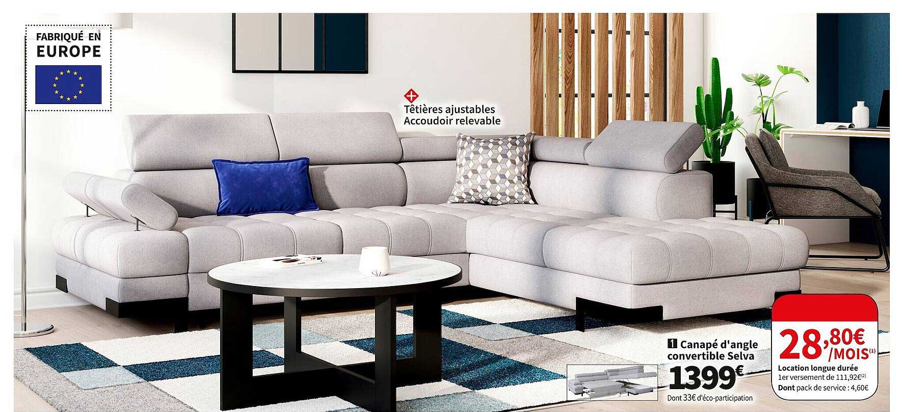 Canapé D'angle Convertible Selva