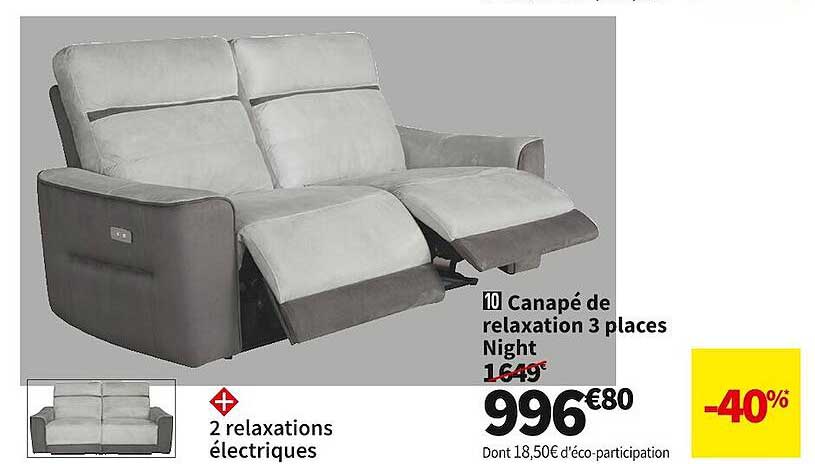 Canapé De Relaxation 3 Places Night