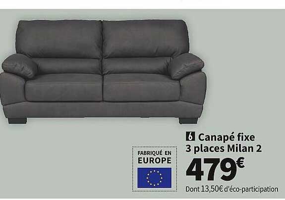 Canapé Fixe 3 Places Milan 2
