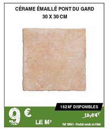 Cérame émaillé Pont Du Gard 30 X 30 Cm