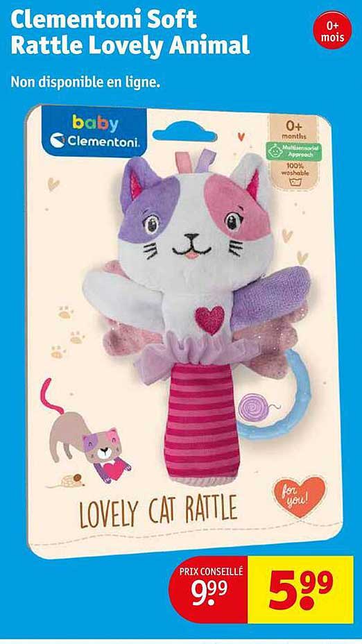 clementoni soft rattle lovely animal