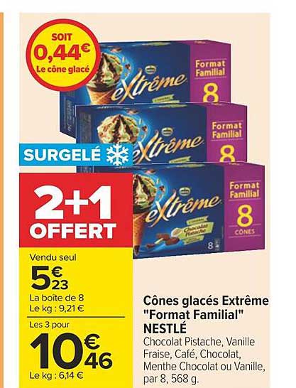 cônes glacés extrême "format familial" nestlé