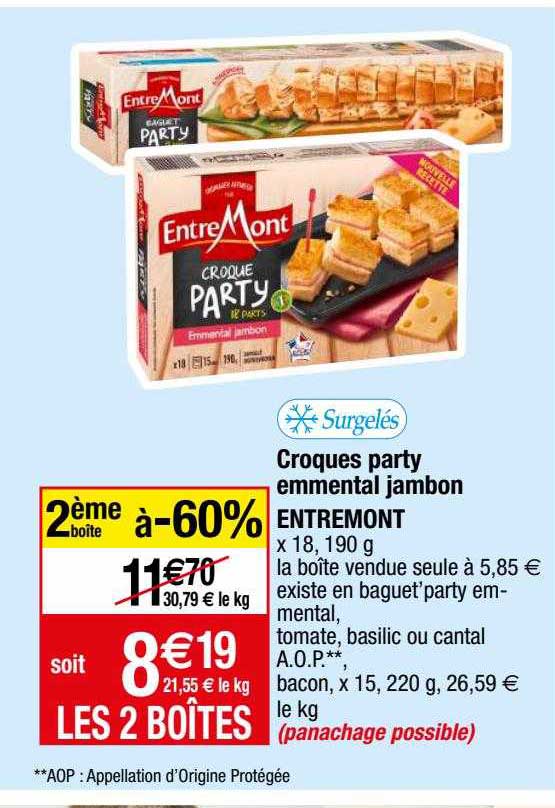 croques party emmental jambon entre mont