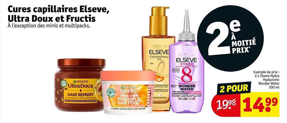 cures capillaires elsève, ultra doux et fructis