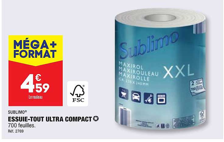 essuie-tout ultra compact sublimo