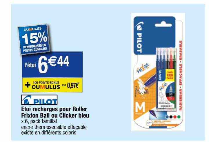 étui Recharges Pour Roller Frixion Ball Ou Clicker Bleu Pilot