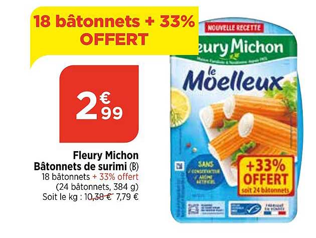 fleury michon bâtonnets de surimi