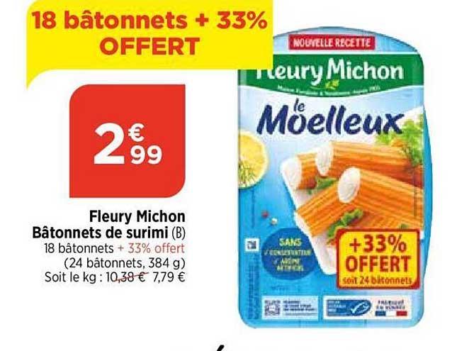 fleury michon bâtonnets de surimi