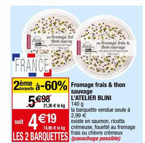 fromage frais & thon sauvage l'atelier blini