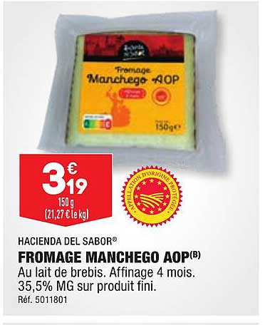 fromage manchego aop hacienda del sabor