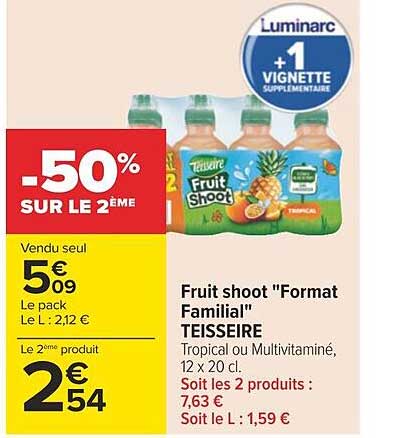 Fruit Shoot "format Familial" Teisseire